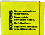 Notas Adhesivas Fluorescente 40hjs Amarillo Neón 3×4" Kores® Pieza 7501037009910