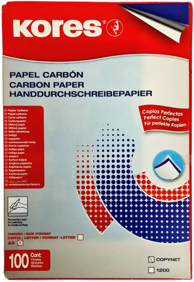 Papel Carbón Copynet c/100 Azul Carta Kores® [Caja] Imagen secundaria del producto