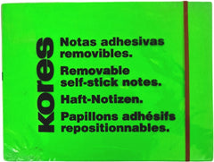 Notas Adhesivas Fluorescente 40hjs Verde Neón 3×4" Kores® Pieza 7501037009941 01