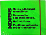 Notas Adhesivas Fluorescente 40hjs Verde Neón 3×4" Kores® Pieza 7501037009941