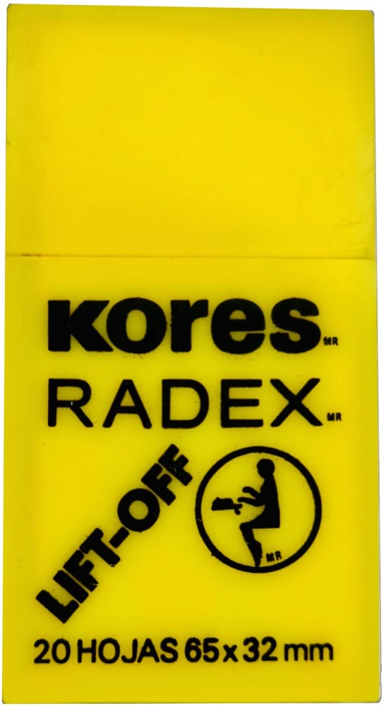 Corrector p/Máquina Radex Amarilllo c/20 Lift Off 65×32mm Kores® 092 [Estuche] 7501037004984