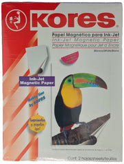 Imán Imprimible Papel p/Ink-Jet Magnetico c/2hj Blanco A4 21×29.7 Kores® [Pieza] 7501037026535