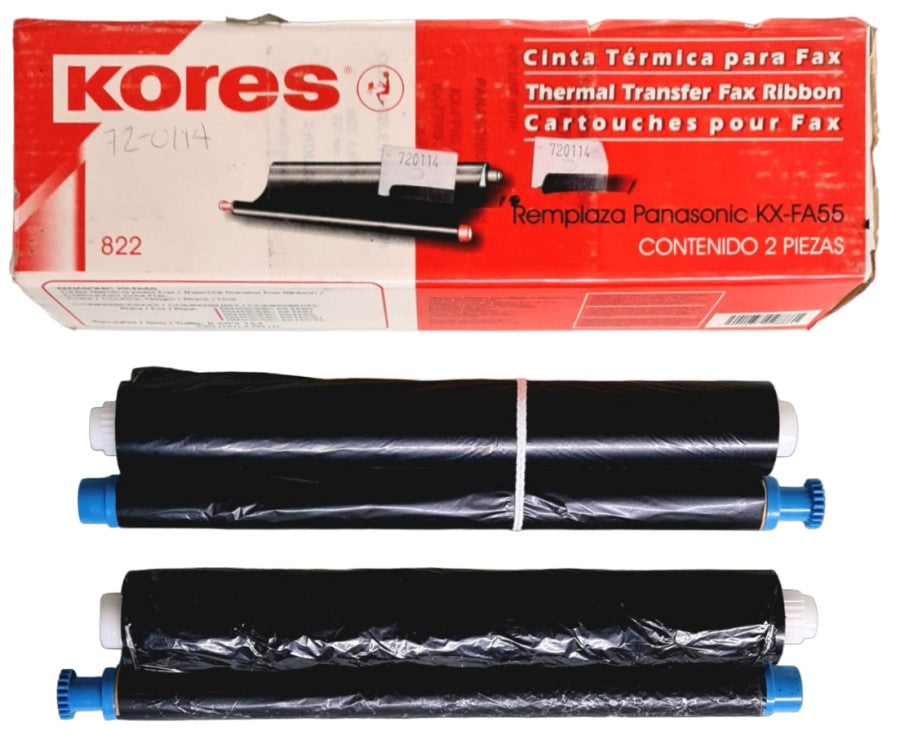Cinta p/Fax Térmica KX-FA55 c/2 #822 Kores® [Caja] 7501037028881