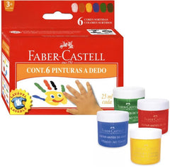 Pintura Digital Lavable p/Dedo 25ml Colores (6) Est.c/6 Faber-Castell® [Pieza] 7891360460336 2