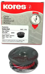Cinta p/Máquina Record Olivetti Algodón Mecan Negro-Rojo Algo 12.7mm×10m Kores® 223 [Pieza] 7501037007978