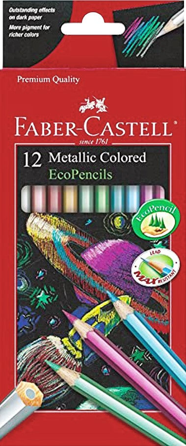 Color de Madera Largos Linea Roja Hexagonal Colores Metalic Est.c/12 Faber-Castell® 120412 Estuche 7891360327752