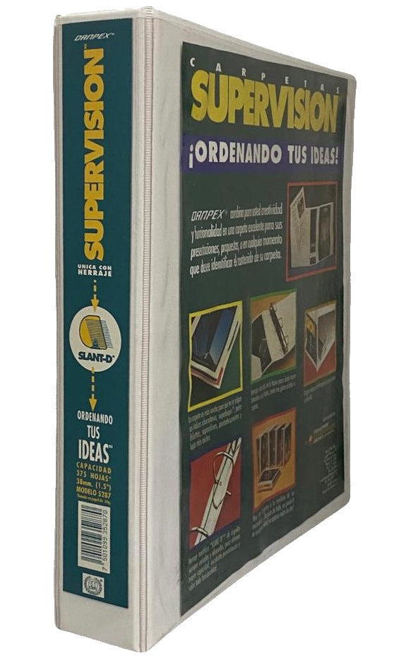 Carpeta 3 Argollas "D" Supervisión c/Cristal 1½" Blanco Carta Danpex® 5287 [Pieza] 7501099352870