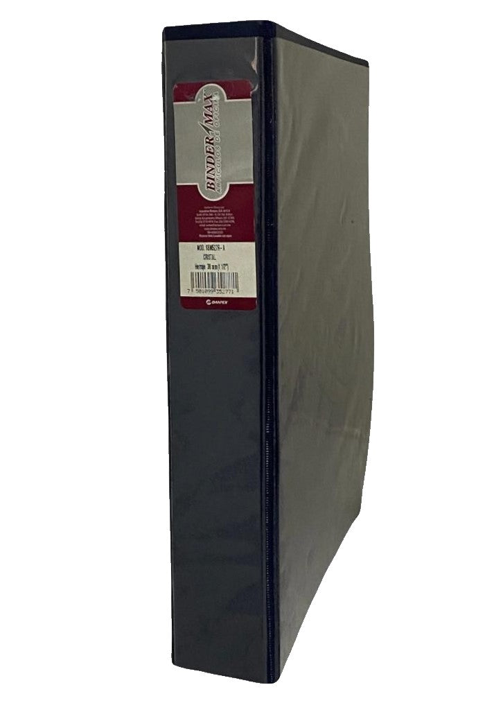 Carpeta 3 Argollas "O" c/Cristal 1½" Azul Carta Binder Max SBM527R [Pieza] 7501099352771