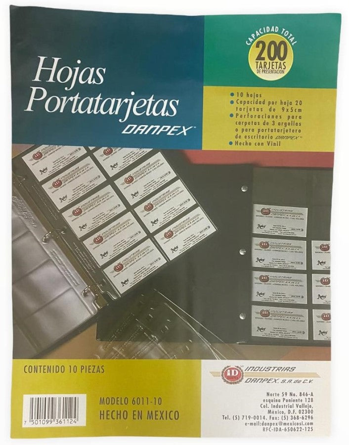 Mica Protectora Tarjetas p/20 Tarjetas 5×9 c/10 Vinyl Transpare Carta Danpex® 6011-10 [Pieza] 7501099361124