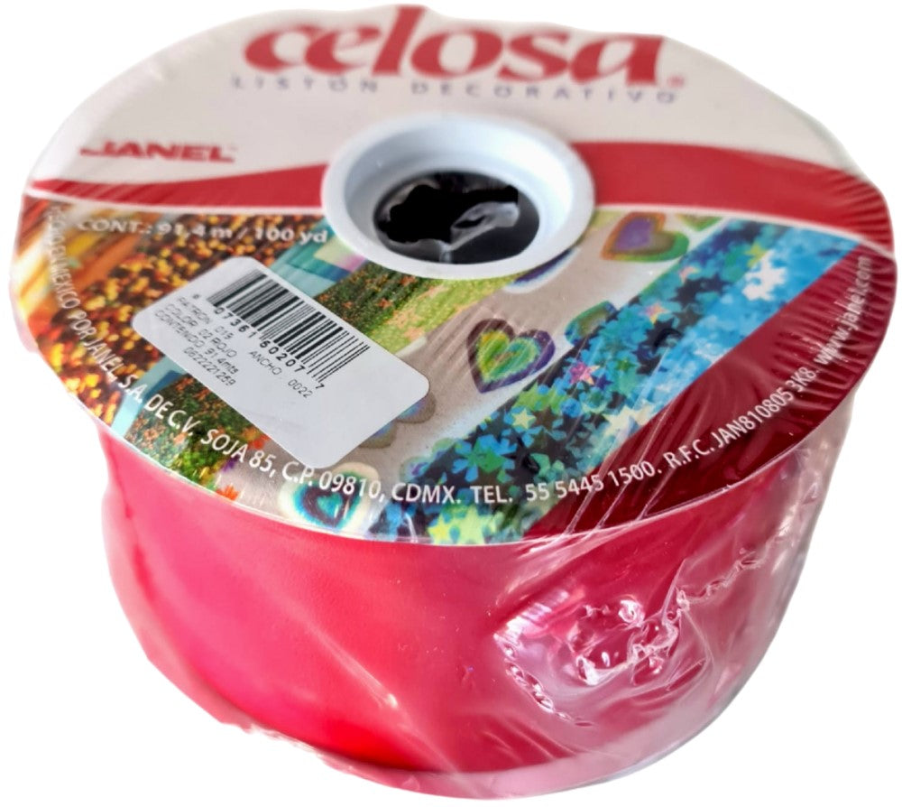 Listón Celosa 019 Liso A-22 Rojo 02 70mm×91.4m Janel® 0190022102 Rollo 607361502077 01