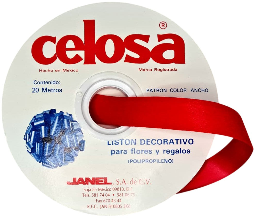 Listón Celosa 390 Terciopelo A-5 Rojo 02 20mm × 20m Janel® 3900005102 Rollo 607361505610 01