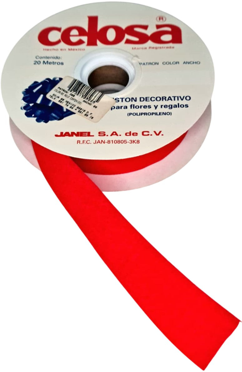 Listón Celosa 390 Terciopelo A-9 Rojo 02 35mm × 20m Janel® 3900009102 Rollo 607361505665 02