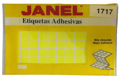 Etiqueta Adhesiva Clásica Fluorescente c/880 10 hoj Amarillo Neón04 #03 17×17 Janel® c/880 Bolsa 01