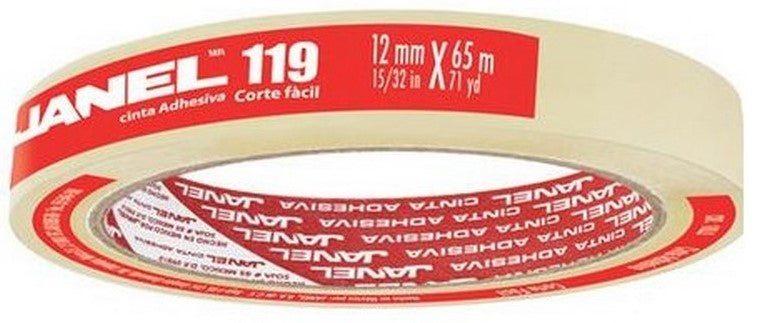 Cinta Adhesiva #119 P.P. Transparente 12mm×65m Janel® 1191265100 [Pieza]