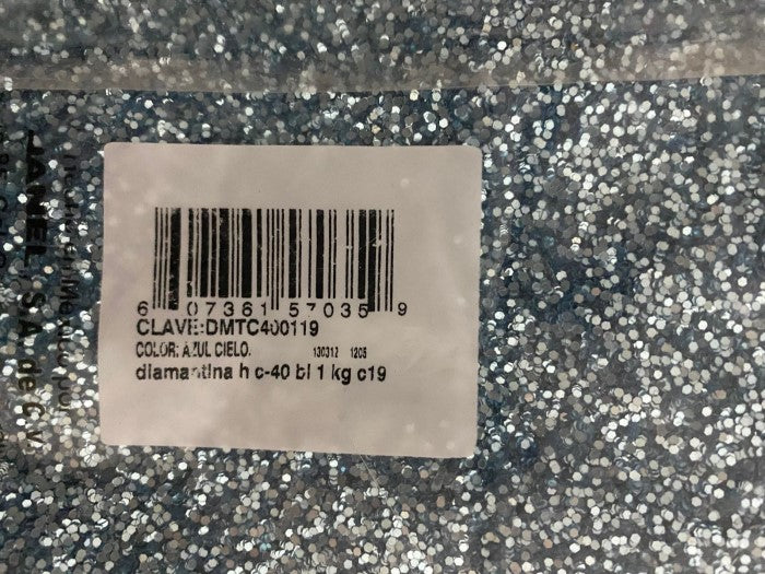 Diamantina Hexagonal C-40 1kg Azul Cielo 19 Janel® DMTC400119 Bolsa 607361570359 03