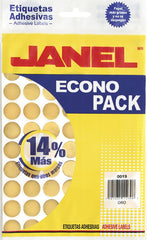 Etiqueta Adhesiva Ecopack c/560 Oro #28 Ø 19mm Janel® c/560 [Bolsa] 7501035112308