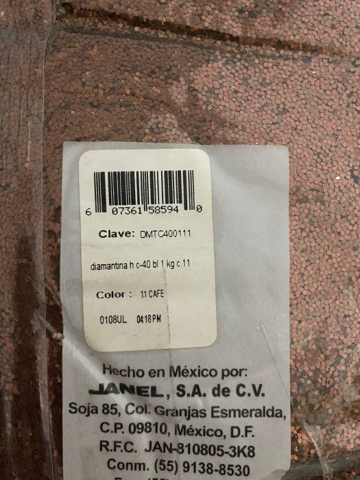 Diamantina Hexagonal C-40 1kg Café 11 Janel® DMTC400111 Bolsa 607361585940 02