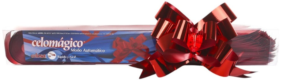 Moño Celomagico 594 Liso Metálico Gigan Rojo 02 c/50 Janel® 5940000102 [Caja] 3