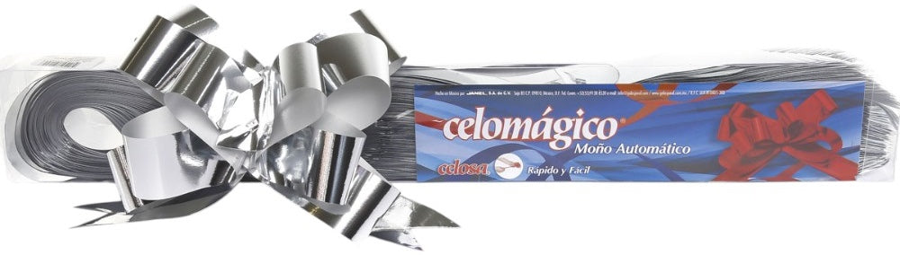 Moño Celomagico 594 Liso Metálico Gigan Plata 22 c/50 Janel® 5940000122 [Caja] 3
