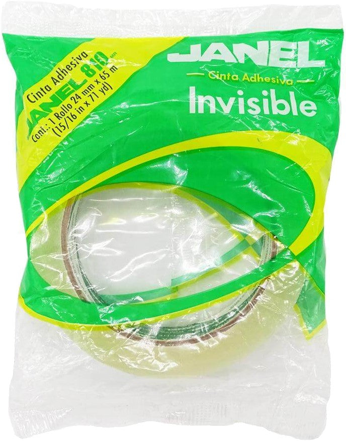 Cinta Adhesiva Invisible #810 Invisible 24mm×65m Janel® 8102465100 [Pieza] 7501035111516