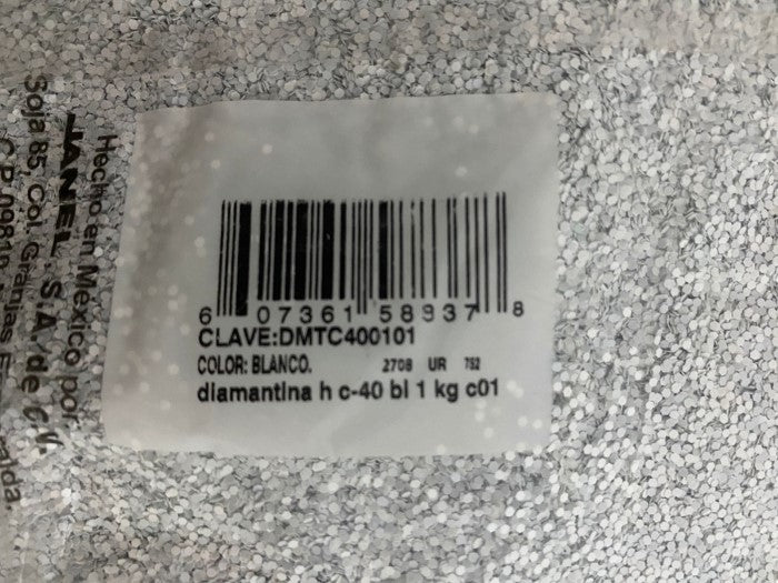 Diamantina Hexagonal C-40 1kg Blanco 01 Janel® DMTC400101 Bolsa 607361588378 02