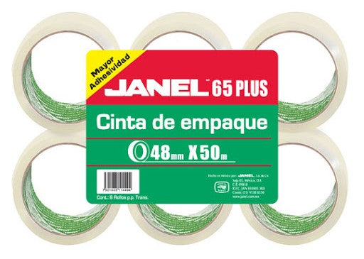 Cinta Adhesiva Empaque #065 Transparente 48mm×50m Janel® [Pieza] 7501035114494