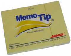 Notas Adhesivas Memotip #57 100hj Amarillo 3×4" Janel® [Pieza] 7501035101784