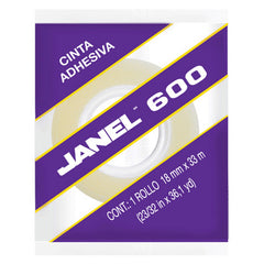 Cinta Adhesiva Celofán #600 Transparente 18mm×33m Janel® 6001833100 [Pieza] 7501035100039