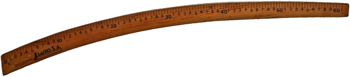Regla Madera p/Corte Curva Graduada p/2 lados 61cm Sago® [Pieza] Imagen principal del producto