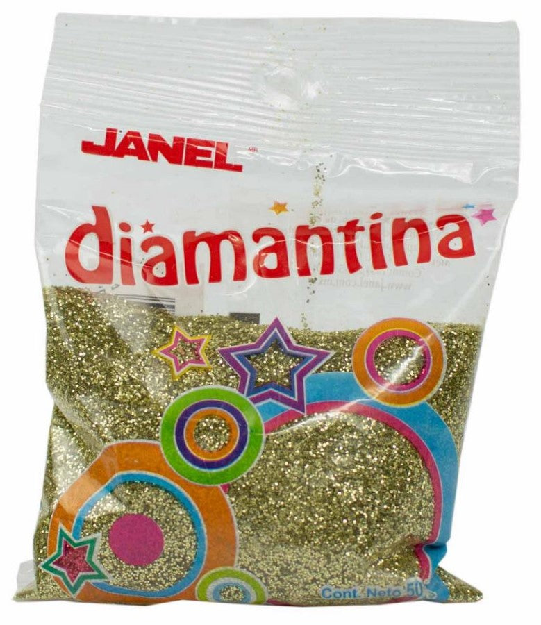 Diamantina Hexagonal C-40 50g Oro Americano74 Janel® D50C400174 Bolsa 607361572568 01