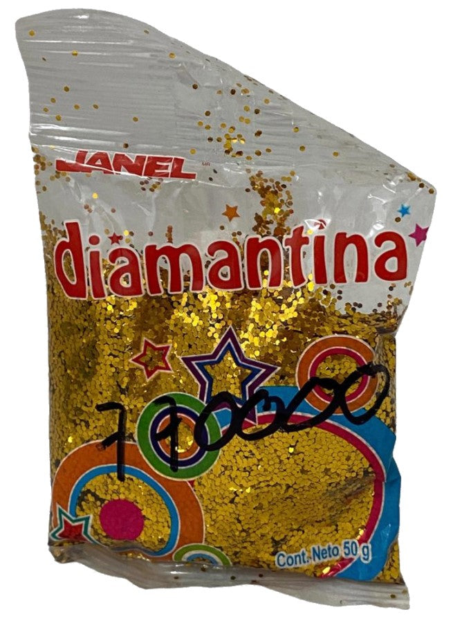 Diamantina Hexagonal C-40 50g Oro Americano74 Janel® D50C400174 Bolsa 607361572568 02
