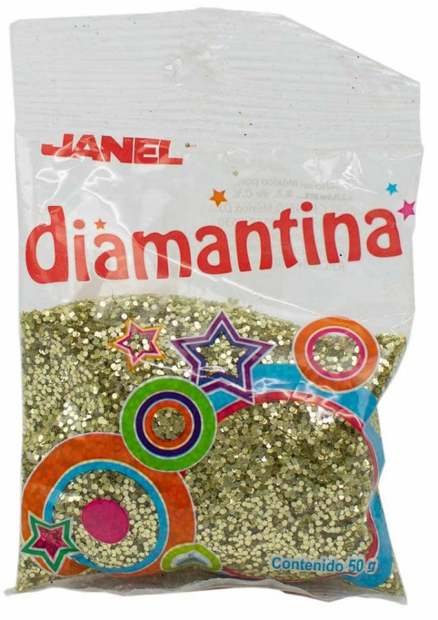 Diamantina Hexagonal C-40 50g Oro Americano74 Janel® D50C400174 Bolsa 607361572568 02