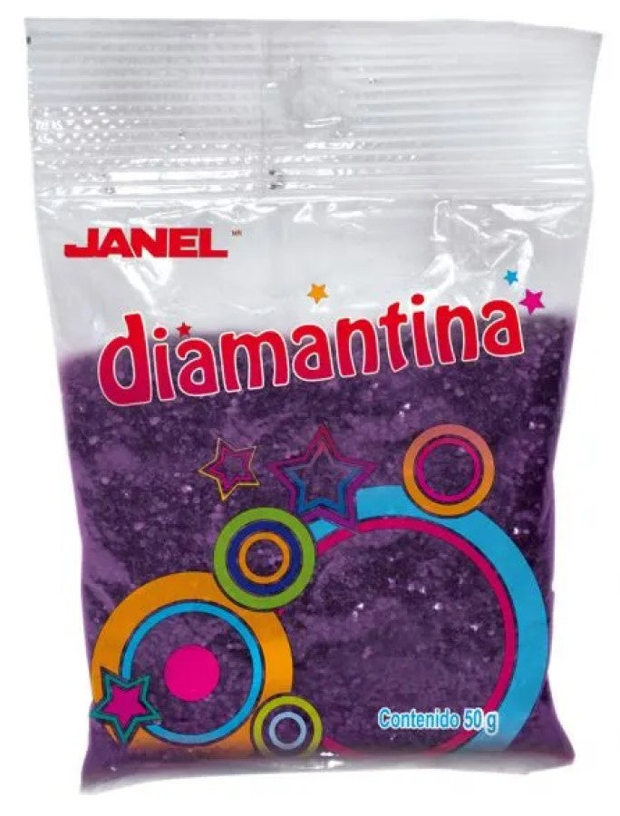 Diamantina Hexagonal C-40 50g Morado 39 Janel® D50C400139 Bolsa 607361572551 01
