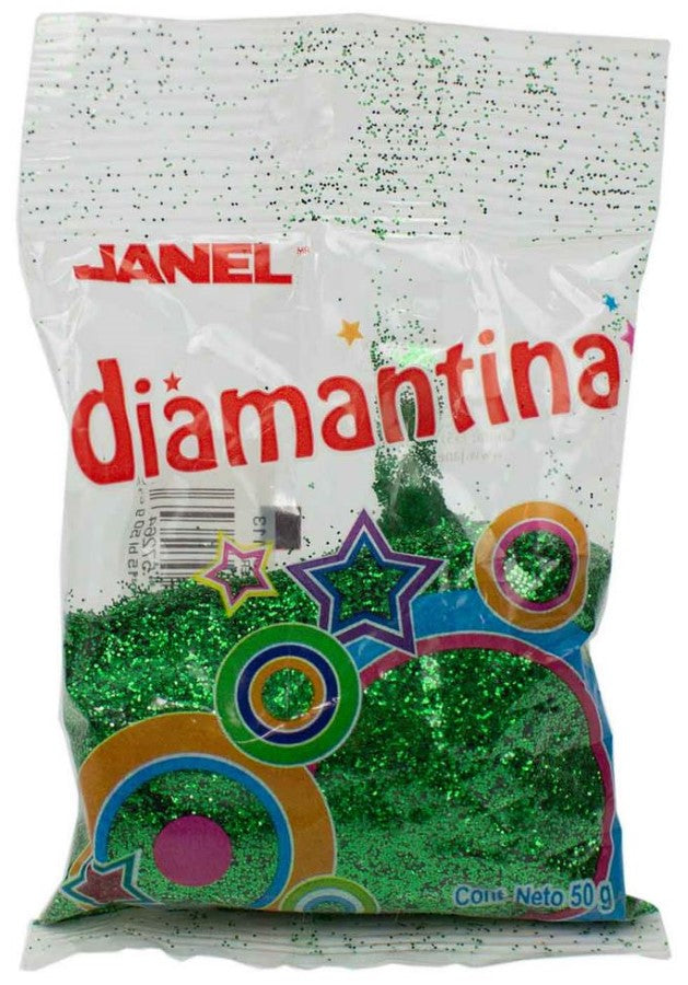 Diamantina Fina C-15 50g Verde Bandera13 Janel® D50C150113 Bolsa 607361572643 01
