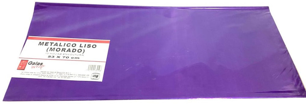 Papel Metalizado Liso Brillante GA Morado-Obispo 53×70cm Galas® Hoja 7501555630108 01