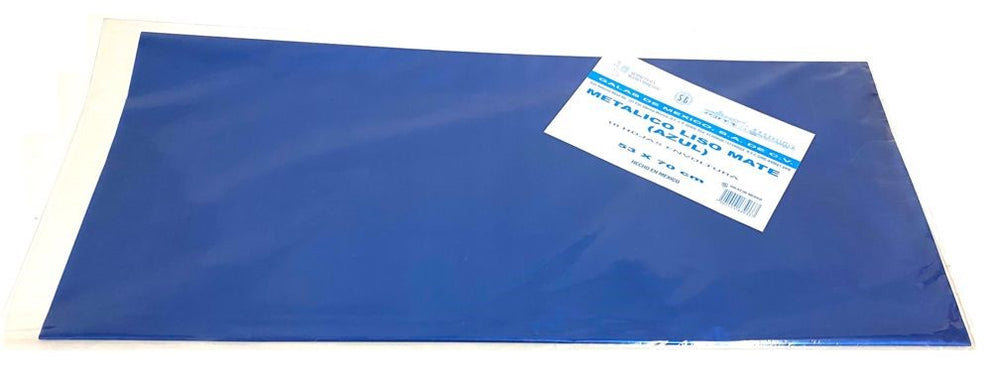 Papel Metalizado Liso Mate GA Azul 53×70cm Galas® Hoja 7501555630337 01