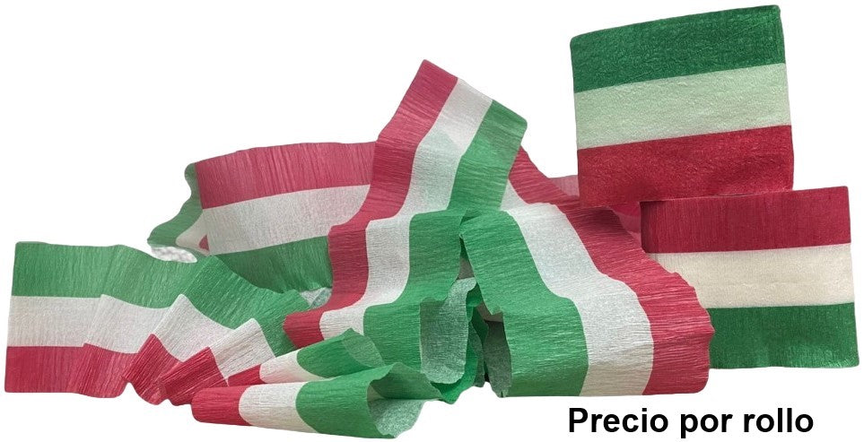 Papel Crepe Festón Tricolor 7.4cm×9m Rollo Colibrí® 350 [Rollo] 7508310133782