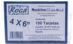 Tarjeta Índice Rayada c/100 Raya 4×6" 8-A® BR46 [Paquete] 7508310290102