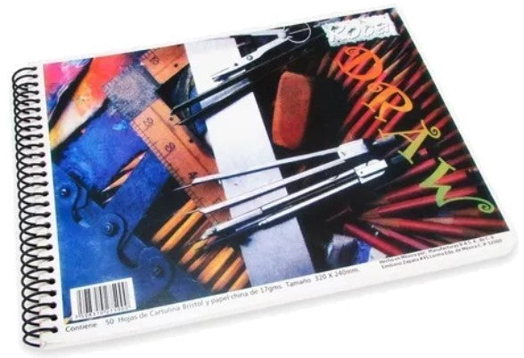 Block p/Dibujo Clásico Espiral P.China 30 hojas Blanco 8-A® 7030 [Pieza] 7508310270302