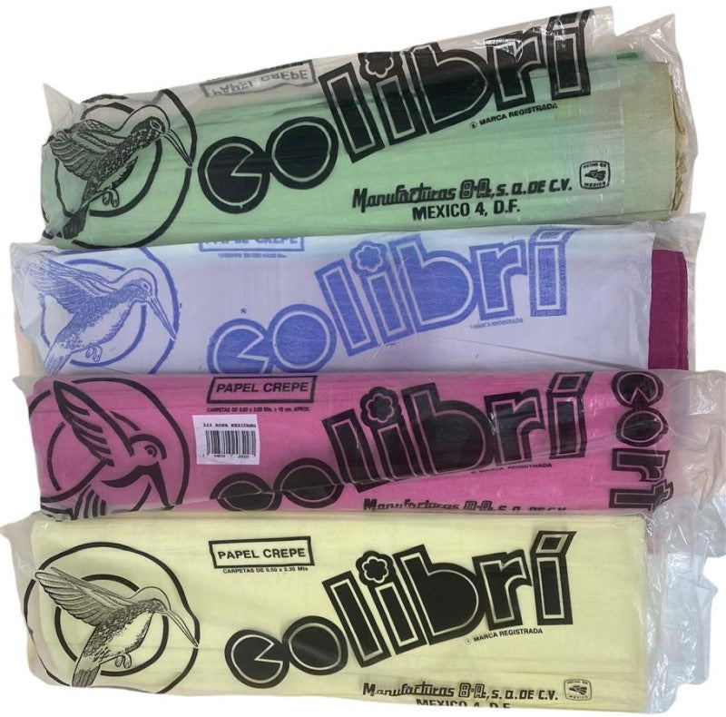 Papel Crepe Outlet Tonos diferentes c/10 × Color .50×2m Colibrí® LeerDescripción [Paquete]