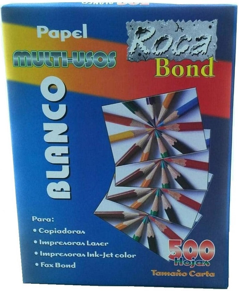 Bond Roca paquete c/500 37kg Blanco 92% Carta 75g 8-A® Resma