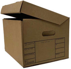 Caja Archivo de Cartón 42×32×26cm Tapa Integrada Kraft Carta Koby® [Pieza]