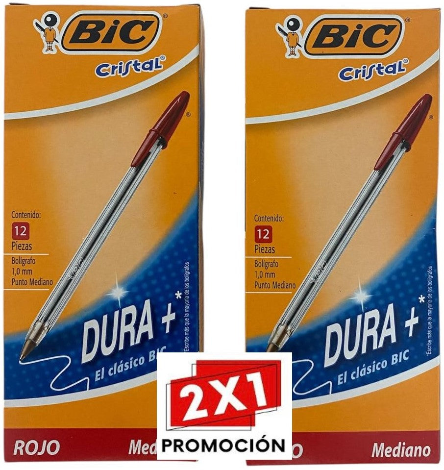 Promo2×1 Bolígrafo c/Tapa Dura+ Caja/12 Rojo Medio Bic® [Caja] 7501014511030 Imagen principal del producto