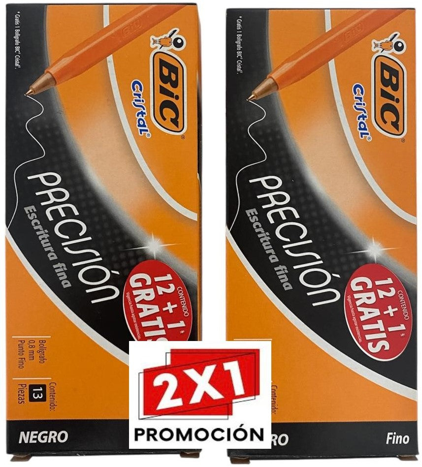 Promo2×1 Bolígrafo c/Tapa Precisión Caja/12 Negro Fino Bic® [Caja] 7501014511061