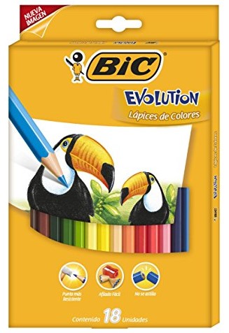 Color de Madera Largos Evolution Hexagonal Colores Est.c/18 Bic® Estuche 3270220060970 01