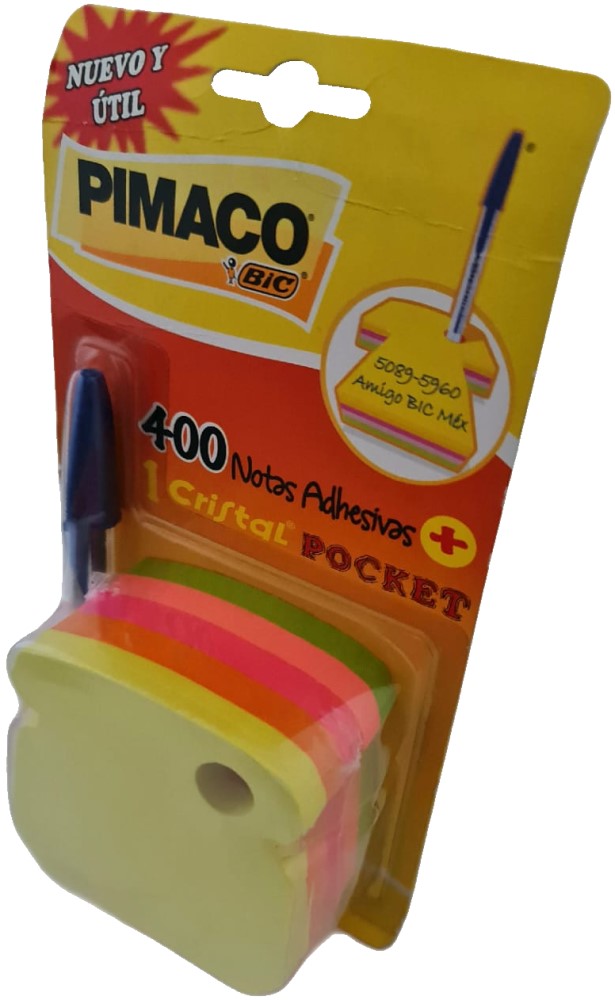 Notas Adhesivas Teléfono+CristalPoket Bic 400hj Colores 3×3" Primaco® 8200143 [Pieza] 7896041922158