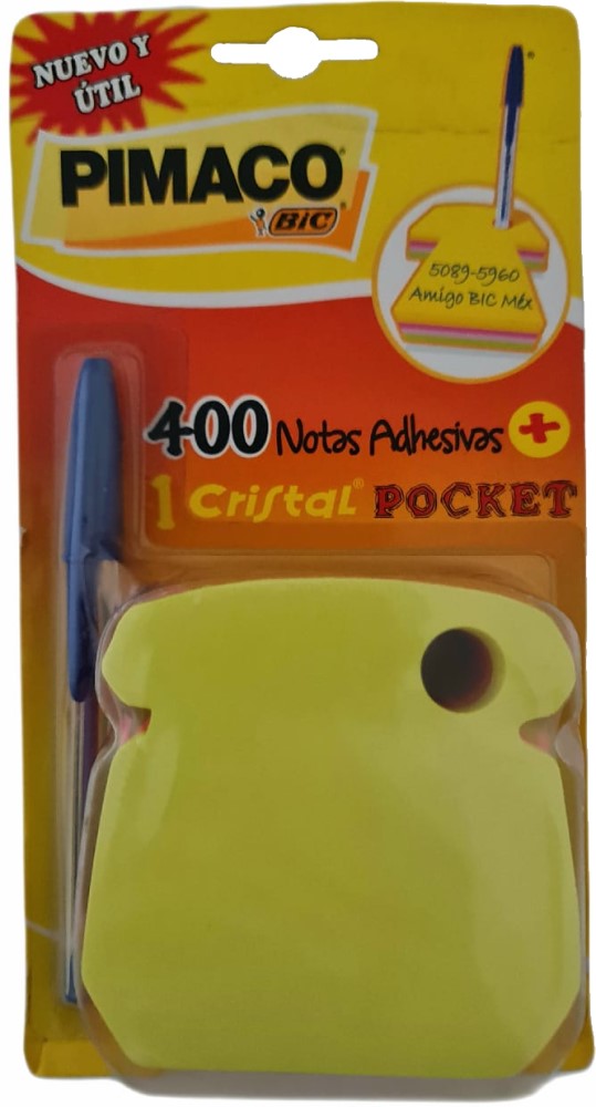 Notas Adhesivas Teléfono+CristalPoket Bic 400hj Colores 3×3" Primaco® 8200143 [Pieza] Imagen secundaria del producto