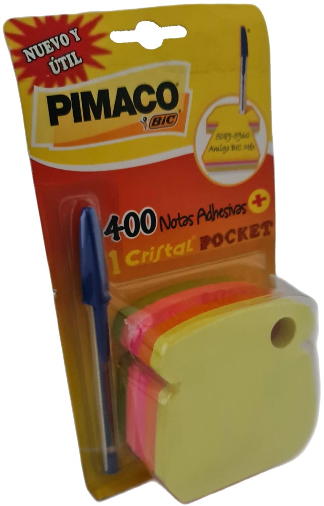 Notas Adhesivas Teléfono+CristalPoket Bic 400hj Colores 3×3" Primaco® 8200143 [Pieza] 7896041922158 3