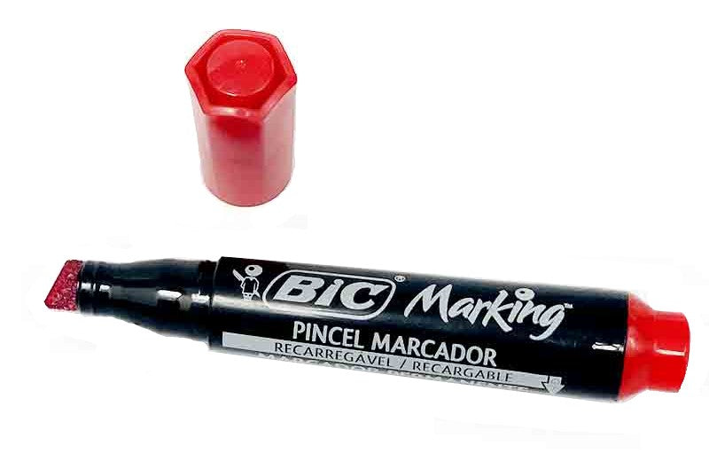 Marcador Permanente Manaus Marking Recargable Rojo Bic® 650-52254 Pieza 70330352254 01