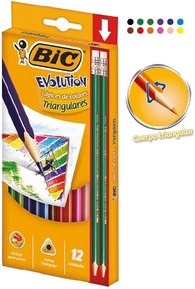 Color de MaderaTriangular Evolution Colores Est.c/12 Bic® 41198 [Estuche] 70330411982